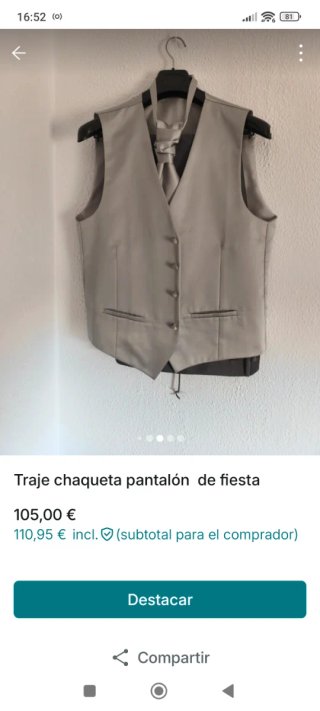 Traje Chaqueta Pantalón Gris