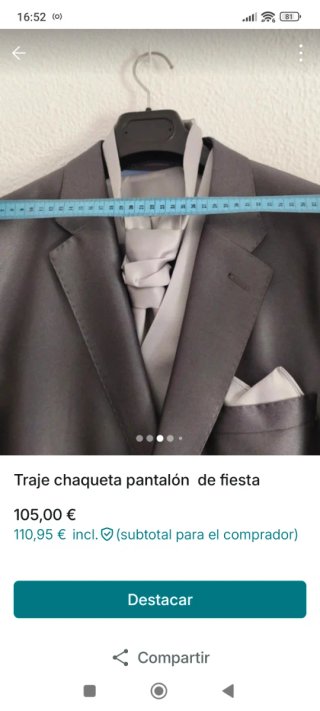 Traje Chaqueta Pantalón Gris