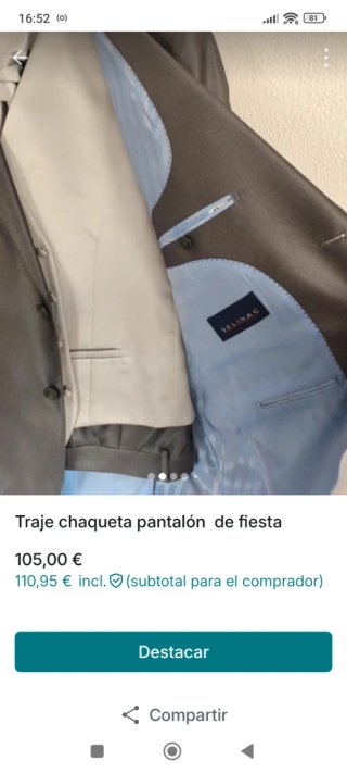 Traje Chaqueta Pantalón Gris