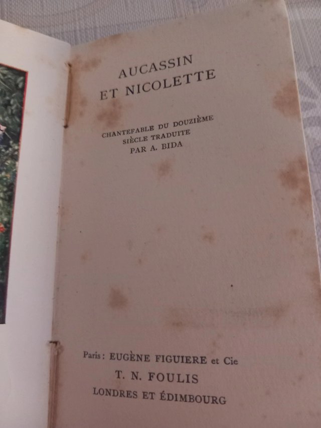 Aucassin et Nicolette Libro Antico Francese
