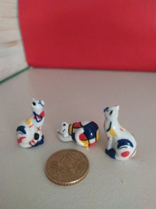 3 Gatos Porcelana Decorativos