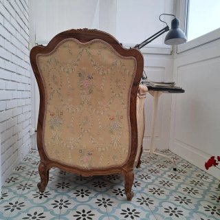 Sillón Francés Vintage Tapizado Floral