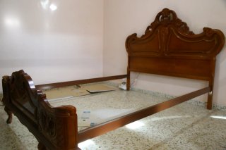 Cama antigua madera labrada 135cm