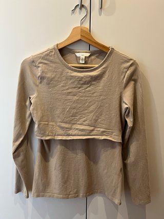 Camiseta lactancia beige S