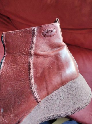 Botines rojos con cremallera mujer