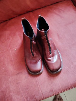 Botines rojos con cremallera mujer