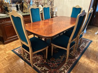 Conjunto comedor neoclásico mesa y 6 sillas