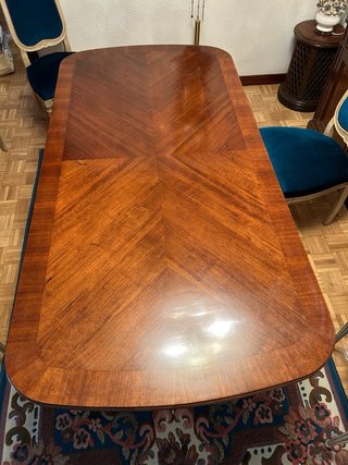 Conjunto comedor neoclásico mesa y 6 sillas