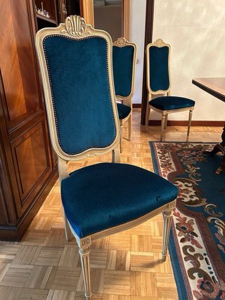 Conjunto comedor neoclásico mesa y 6 sillas