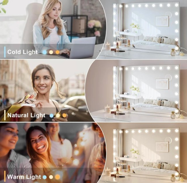 90x60 Espejo Maquillaje con Luz LED usb y bluetoth