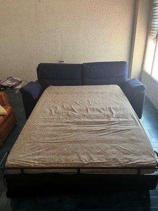 Sofá-cama 3 plazas 200cm azul