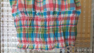 Top cotone quadri bambina 12-13 anni (158 cm)