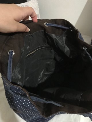 Mochila de tela lunares