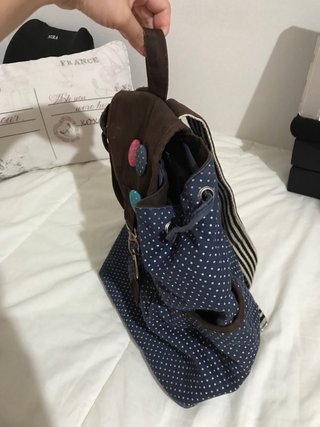 Mochila de tela lunares