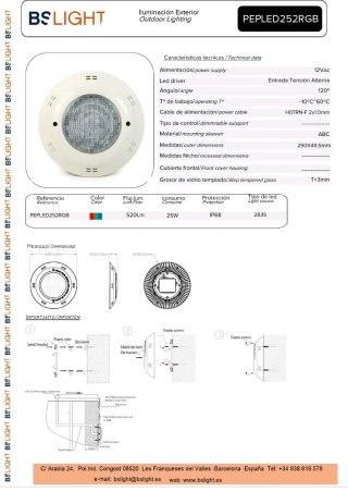 Proyector LED RGB para Piscina