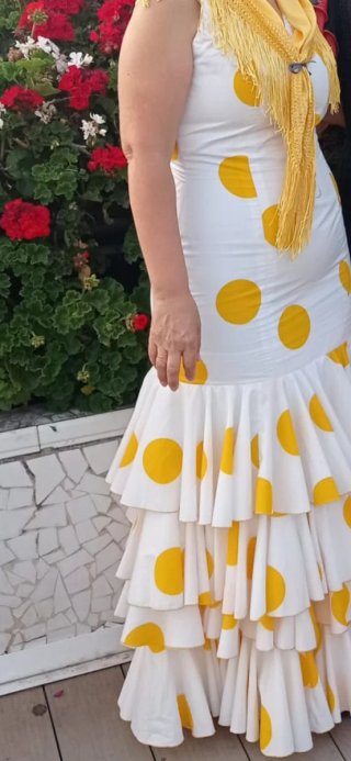 Vestido Flamenca Lunares Amarillo