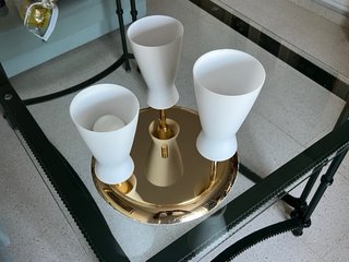 Lámpara de techo 3 bombillas dorada