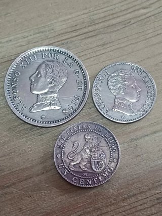 10 Monedas España 2 y 1 centimo