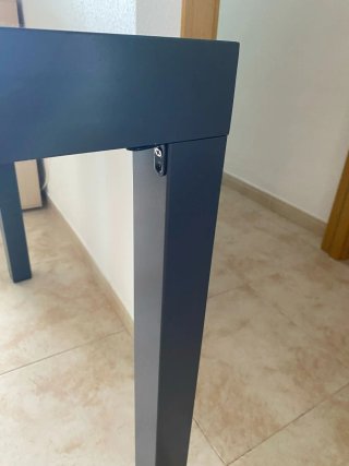 Mesa extensible cristal y metal para exterior