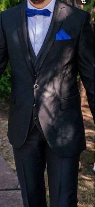 Traje Novio/Ceremonia Negro y Azul
