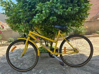Bicicleta Vintage Amarilla Paseo Mujer