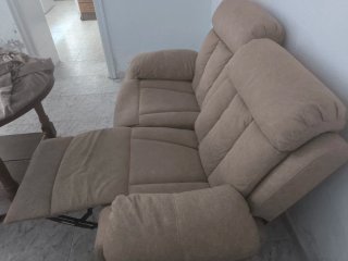 Sofá 2 plazas beige tela
