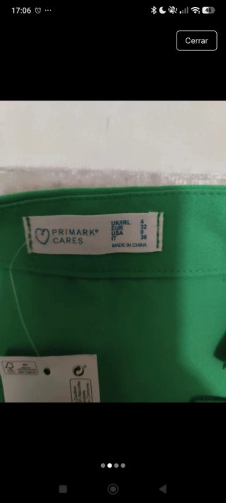 Falda verde Primark. Nueva