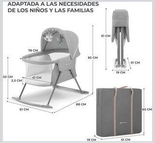Minicuna bebé plegable con mosquitera