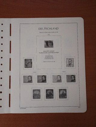 Sellos RDA 1956 MNH y hojas preimpresas Leuchtturm