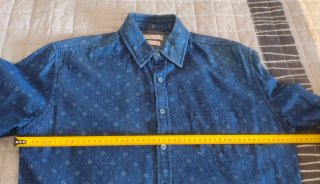 Camisa H.E. by Mango Manga Larga Azul Talla M