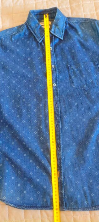 Camisa H.E. by Mango Manga Larga Azul Talla M