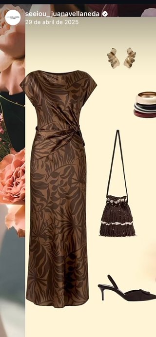Vestido Juan Avellaneda x See Iou Marrón T40