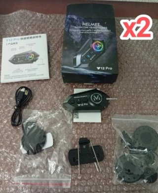 2 INTERCOMUNICADORES PARA MOTO Y12 PRO BLUETOOTH.