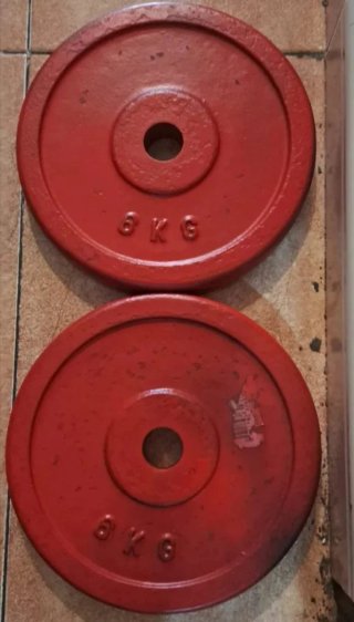 2 discos de pesa 6kg para barra 28mm