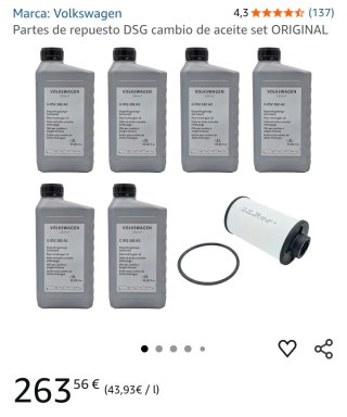 Kit Mantenimiento DSG 6 Original VW