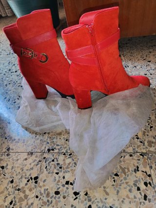 Botines ante rojo mujer n°38