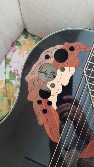 Guitarra Acústica Harley Benton, tipo Ovation.