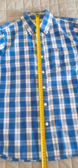 Camisa Hollister Cuadros Azul Talla XL