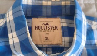 Camisa Hollister Cuadros Azul Talla XL