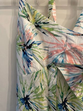 Vestido largo estampado tropical