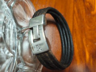 Pulsera Uno de 50 Plata y Cuero marron