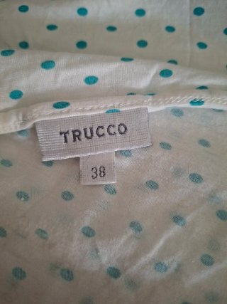 Camiseta cruzada lunares turquesa