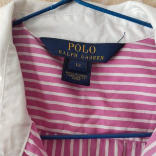 Vestido Polo Ralph Lauren Rayas Rosa Talla 12