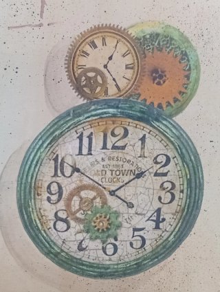 Cuadro artesanal relojes y engranajes