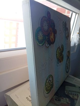 Cuadro artesanal relojes y engranajes