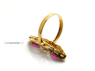 sortija oro 18k con piedra con circonita,rubi