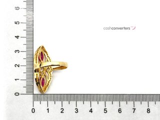 sortija oro 18k con piedra con circonita,rubi