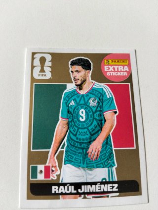 Cromo Raúl Jiménez Extra Sticker Oro Mundial 2026
