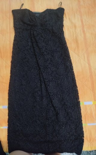 Vestido Mango Negro palabra de honor S