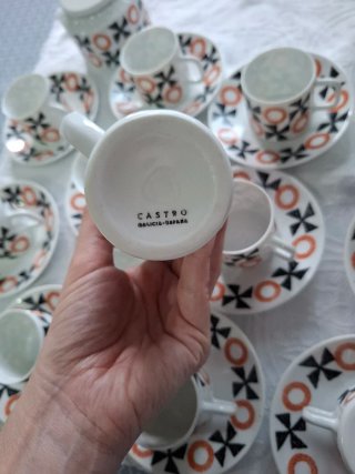 Set caffè vintage Castro (Sargadelos) in porcellana